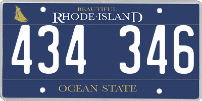 RI license plate 434346