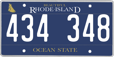 RI license plate 434348