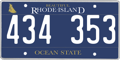 RI license plate 434353