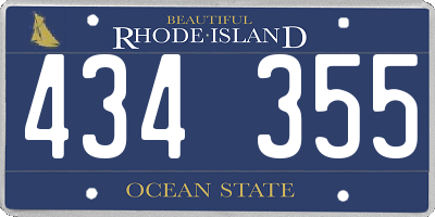 RI license plate 434355