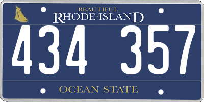 RI license plate 434357