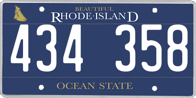 RI license plate 434358