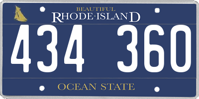 RI license plate 434360