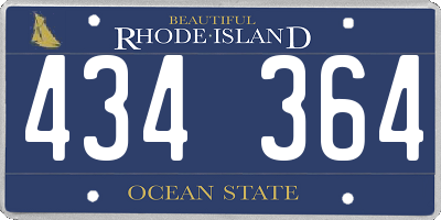 RI license plate 434364