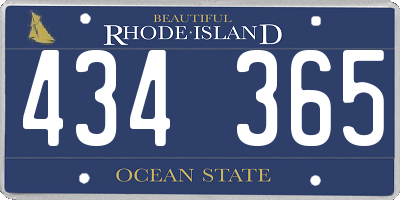 RI license plate 434365