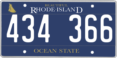 RI license plate 434366