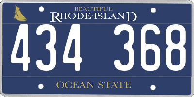 RI license plate 434368