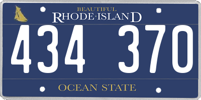 RI license plate 434370