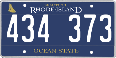 RI license plate 434373