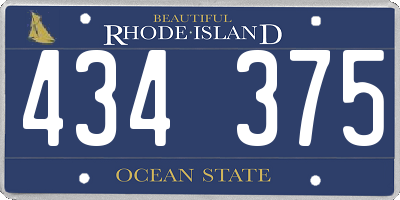RI license plate 434375
