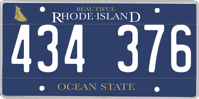 RI license plate 434376