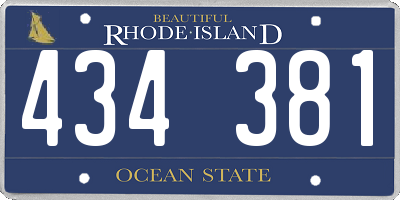 RI license plate 434381