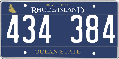 RI license plate 434384