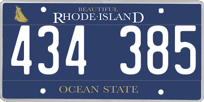 RI license plate 434385