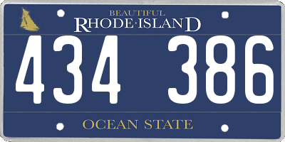 RI license plate 434386