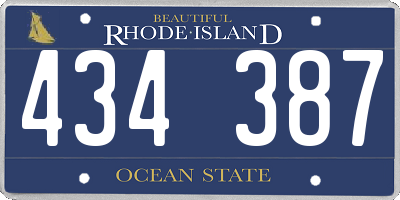RI license plate 434387