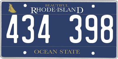 RI license plate 434398