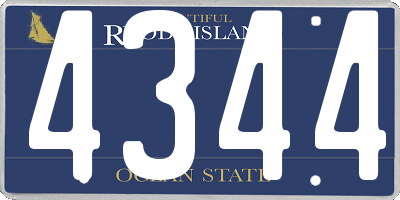 RI license plate 4344