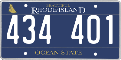 RI license plate 434401