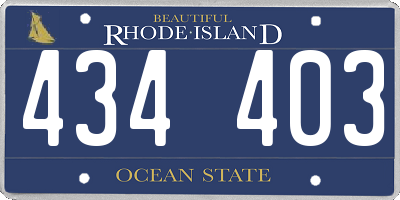 RI license plate 434403