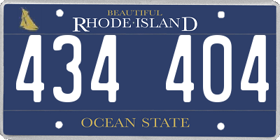 RI license plate 434404