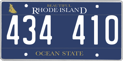 RI license plate 434410