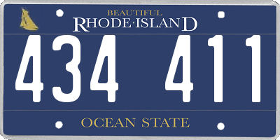 RI license plate 434411