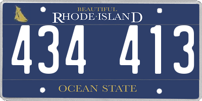 RI license plate 434413