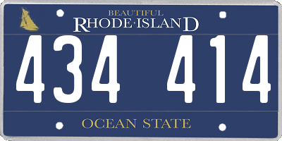 RI license plate 434414