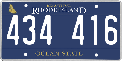 RI license plate 434416
