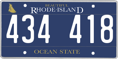 RI license plate 434418