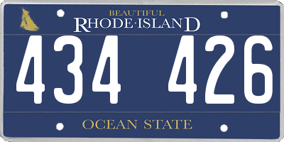 RI license plate 434426