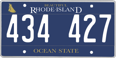 RI license plate 434427