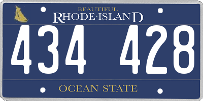 RI license plate 434428