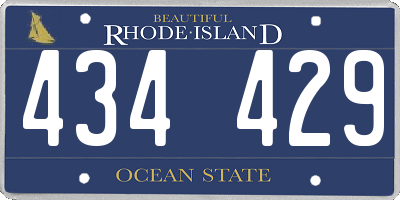 RI license plate 434429