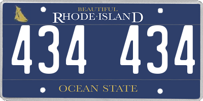 RI license plate 434434