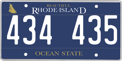 RI license plate 434435