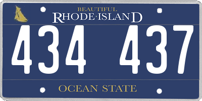 RI license plate 434437