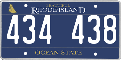 RI license plate 434438