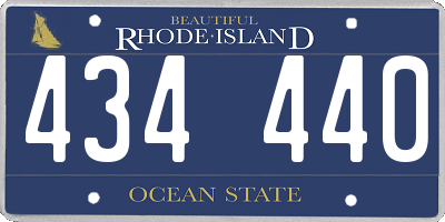 RI license plate 434440