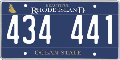 RI license plate 434441