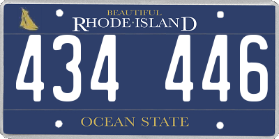 RI license plate 434446
