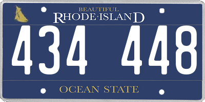 RI license plate 434448