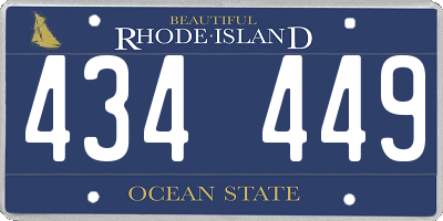 RI license plate 434449