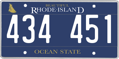 RI license plate 434451