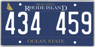 RI license plate 434459
