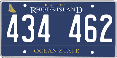 RI license plate 434462