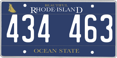 RI license plate 434463