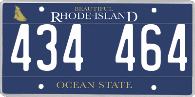 RI license plate 434464