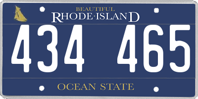 RI license plate 434465